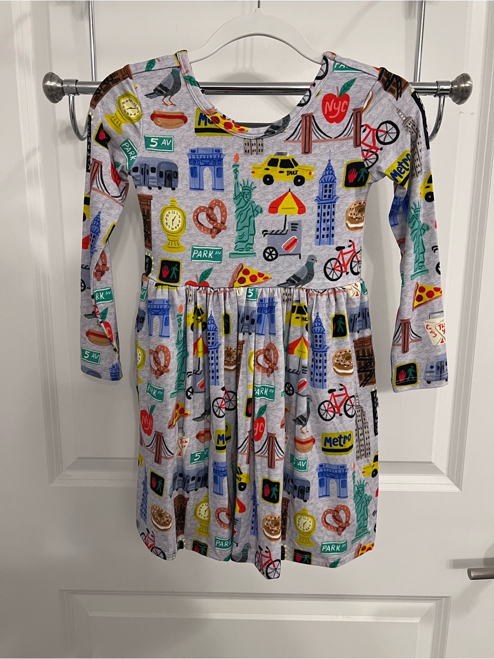 NWT Little Sleepies Big Apple Skater Long-Sleeve Dress with Pockets - 4T